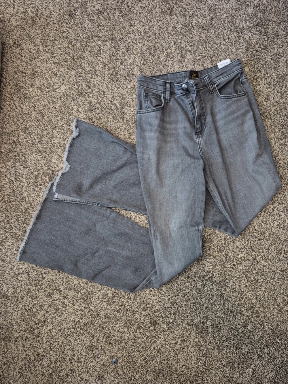 Lee High-Rise Grey Wide-Leg Jeans